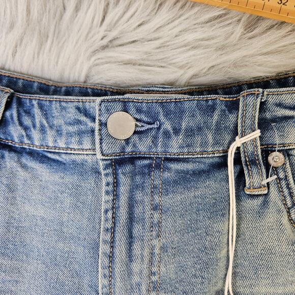 New Dear John Ivy Shorts Size 33 High Rise Distressed Denim Cutoff Short Raw Hem - Picture 7 of 13